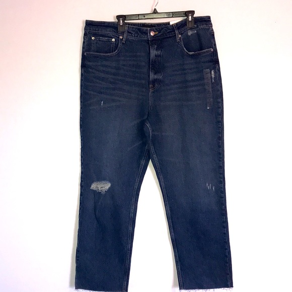 Free Assembly Super High-Rise Distressed Straight Leg Jeans Size 20 NWT - Picture 2 of 15